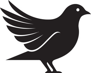 Monochrome Serenade Avian Vector ImpressionsElegant Aviary Black Outlined Pigeon Vectors