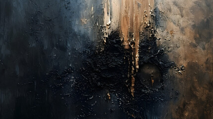 Painting of Black and Brown Colors on a Wall