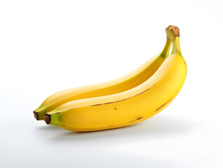 Ripe yellow banana on white background