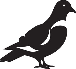 Elegance Unveiled Pigeons Flight in Black VectorInk Stroked Aerial Beauty Monochrome Pigeon Vectors