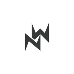 Alphabet letters Initials Monogram logo NW WN