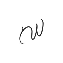 NW, WN, W AND N Abstract initial monogram letter alphabet logo design