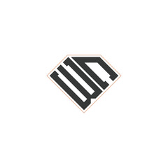 NW, WN, W AND N Abstract initial monogram letter alphabet logo design