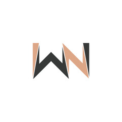 NW, WN, W AND N Abstract initial monogram letter alphabet logo design