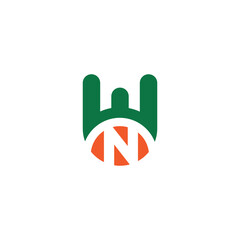WN or NW logo and icon design