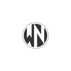NW, WN, Abstract initial monogram letter alphabet logo design
