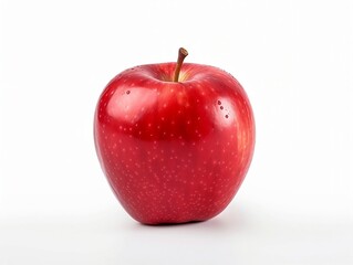 Fresh red apple fruit on white background