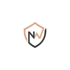 Alphabet Initials logo NW, WN, N and W