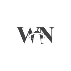 Alphabet Initials logo NW, WN, N and W