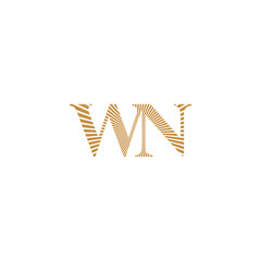 Alphabet Initials logo NW, WN, N and W
