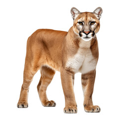 Puma isolated on transparent and white background. Generative ai