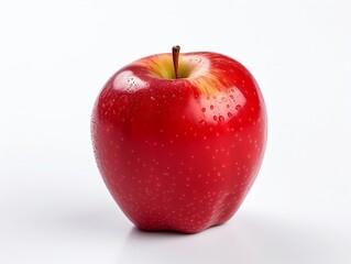 Fresh red apple fruit on white background