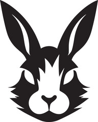 Shaded Serenity Black and White RabbitStylish Simplicity Vector Rabbit Drawing