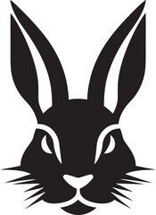 Monochrome Bunny Stylish Vector IllustrationGraphite Hare Black Vector Design