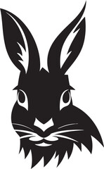 Sleek Simplicity Vector Rabbit IllustrationWhimsical Noir Black Rabbit Vector Art