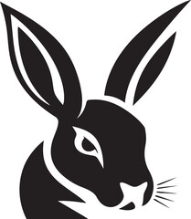 Elegant Monochrome Black Rabbit DesignIntricate Inkwork Rabbit Vector Art