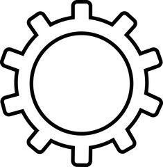 Gear setting icon black gears mechanism and cog wheel isolated on transparent background. Progress or construction concept. Cogwheel  line vector collection for website or mobile app.