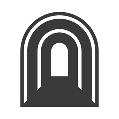 Fototapeta premium Corridor glyph icon isolated on white background.Vector illustration. 