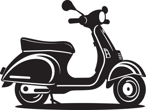 Stylized Vector Scooter SilhouetteVectorized Modern Style Scooter Image