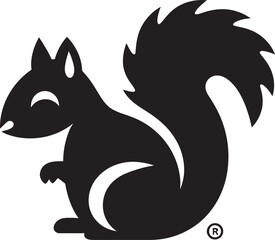 Minimalist Squirrel Outline Black and White VectorDynamic Squirrel Movement Black Vector Style