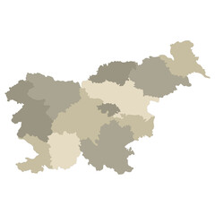 Fototapeta na wymiar Slovenia map. Map of Slovenia in administrative provinces in multicolor