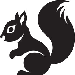 Elegant Squirrel Artistry Dark VectorEnigmatic Squirrel Design Noir Vector Style