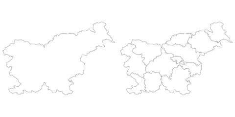 Slovenia map. Map of Slovenia in white set