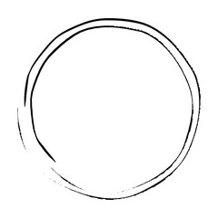 Circle frame border grunge background shape template for decorative doodle element for design illustration
