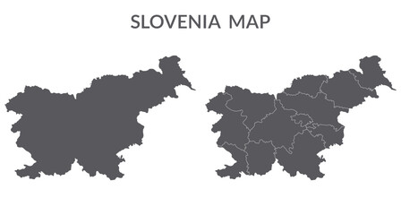 Slovenia map. Map of Slovenia in grey set