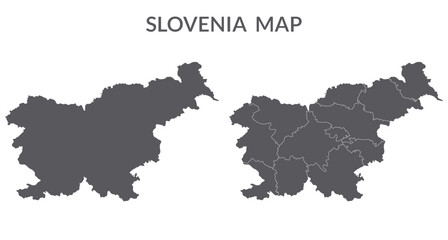 Fototapeta premium Slovenia map. Map of Slovenia in grey set