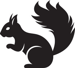 Elegant Squirrel Stance Black Vector DesignSquirrel Essence in Shadows Vector Graphic