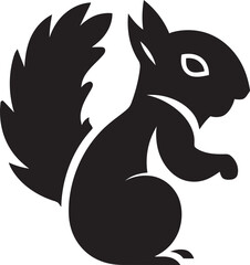 Minimalist Squirrel Outline Black Vector GraphicVibrant Squirrel Expression Black Vector Design