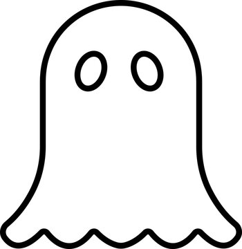 Ghost spooky character icon isolated on transparent Background. Ghost line vector collection Emotion Variation. Creepy horror images. Doodle cute ghosts Halloween. Scary ghostly monsters.