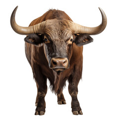 full length bull on a white isolated background.