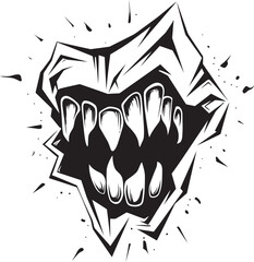 Chipped Visions Tooth Vector InkFragmented Elegance Monochrome Tooth Art