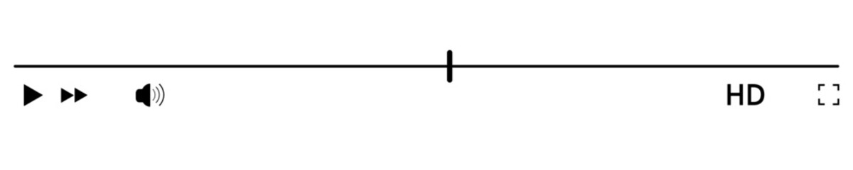 Video player play bar design interface. Media player with play button icon vector