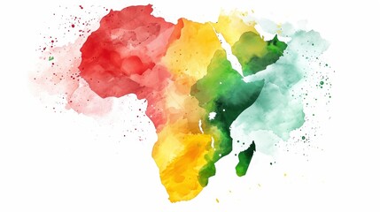 Watercolor african map
