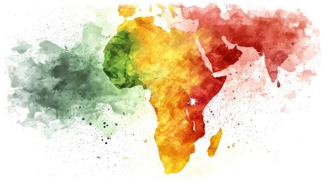 Watercolor african map