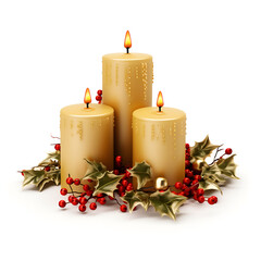 christmas candle and decorations