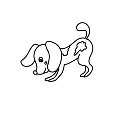 Cute dog vector illustration. Animal doodle icon isolated