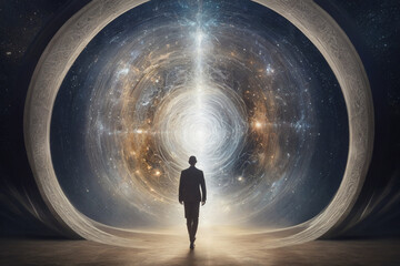 silhouette of a person in the space