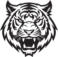 Dynamic Tiger Art Energetic Monochrome CompositionWhirling Tiger Portrait Spiraling Monochrome Beauty