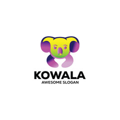 Vector koala head mascot illustration logo design