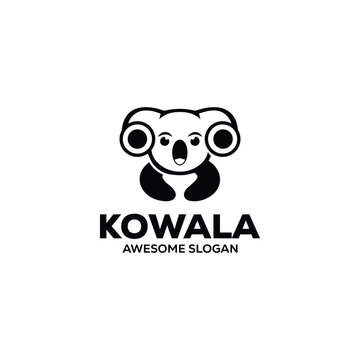Vector koala head mascot illustration logo design