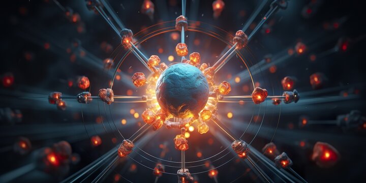 Atomic Particle 3D Illustration