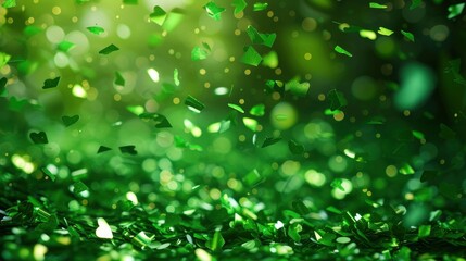 St. Patrick's Confetti Green Background