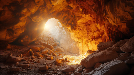 inside a cave