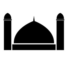 Silhouette of Mosque Dome With Minaret
