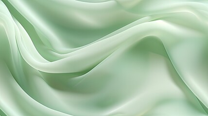 Obraz premium wavy light green crepe chiffon elegantly folded, highlighting the intricate texture and creating a seamless pattern. SEAMLESS PATTERN. SEAMLESS WALLPAPER.