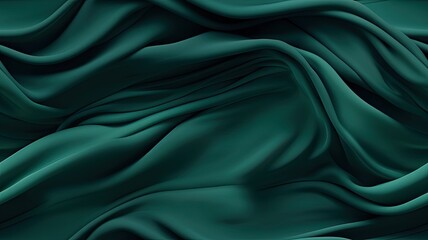 Fototapeta premium wavy green crepe chiffon elegantly folded, highlighting the intricate texture and creating a seamless pattern. SEAMLESS PATTERN. SEAMLESS WALLPAPER.